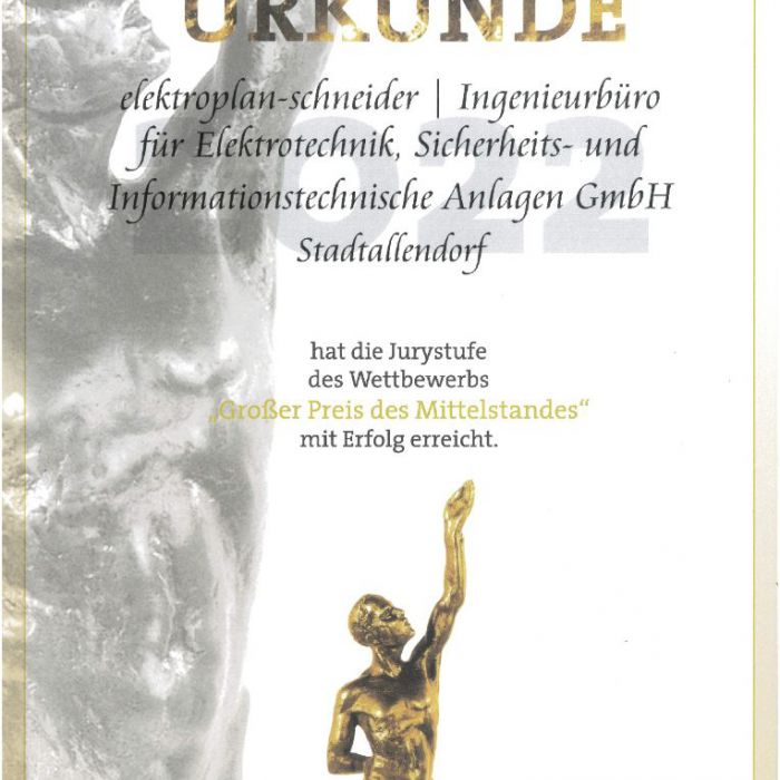 Großer Preis des Mittelstandes Urkunde Jurystufe